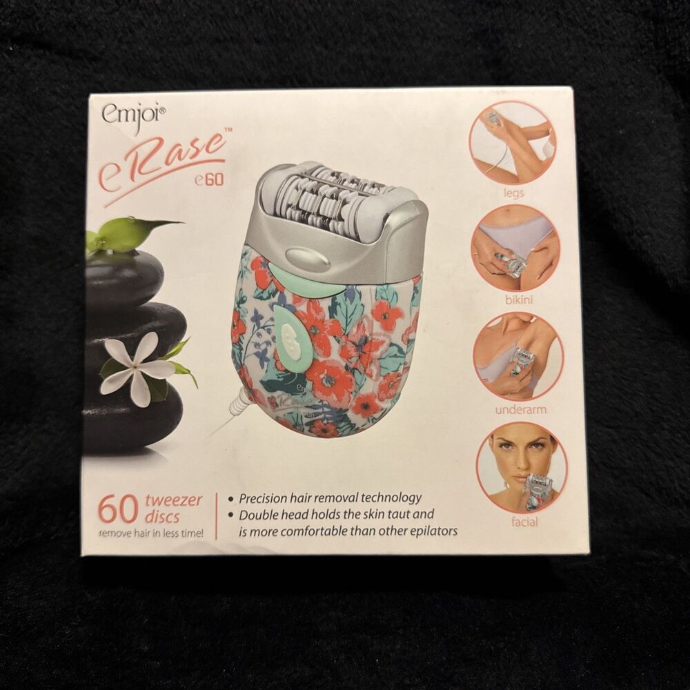 Emoji Hair Removal Epilator eRase E60 Precision Hair Removal Device Floral